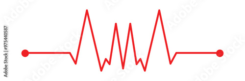 Heart rate monitor line vector isolated on transparent background. Heart rate pulse rhythm line illustration with editable stroke in eps 10.
