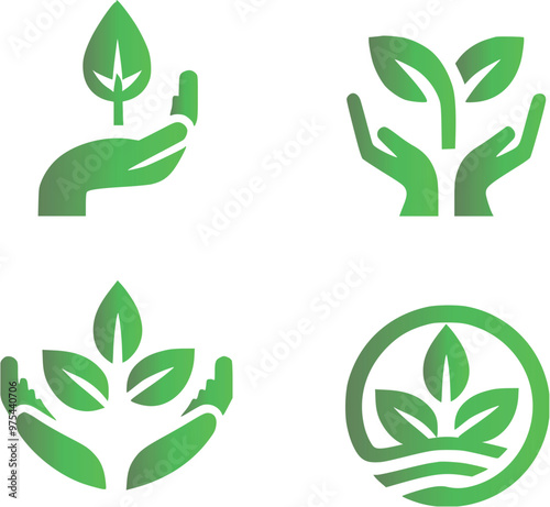 Abstract Minimalist Green leaf eco logy concept Set free download