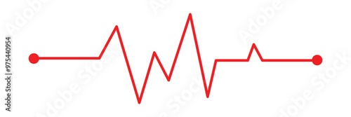 Heart rate monitor line vector isolated on transparent background. Heart rate pulse rhythm line illustration with editable stroke in eps 10.