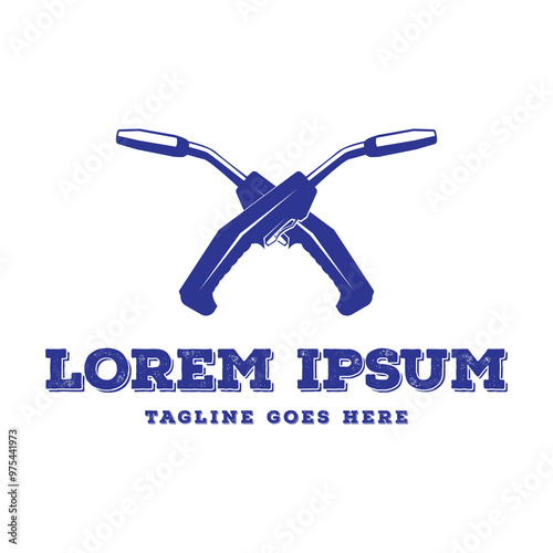 Vintage Electric Argon Welding Torch Handle for Welding Industry Illustration Logo Design Vector