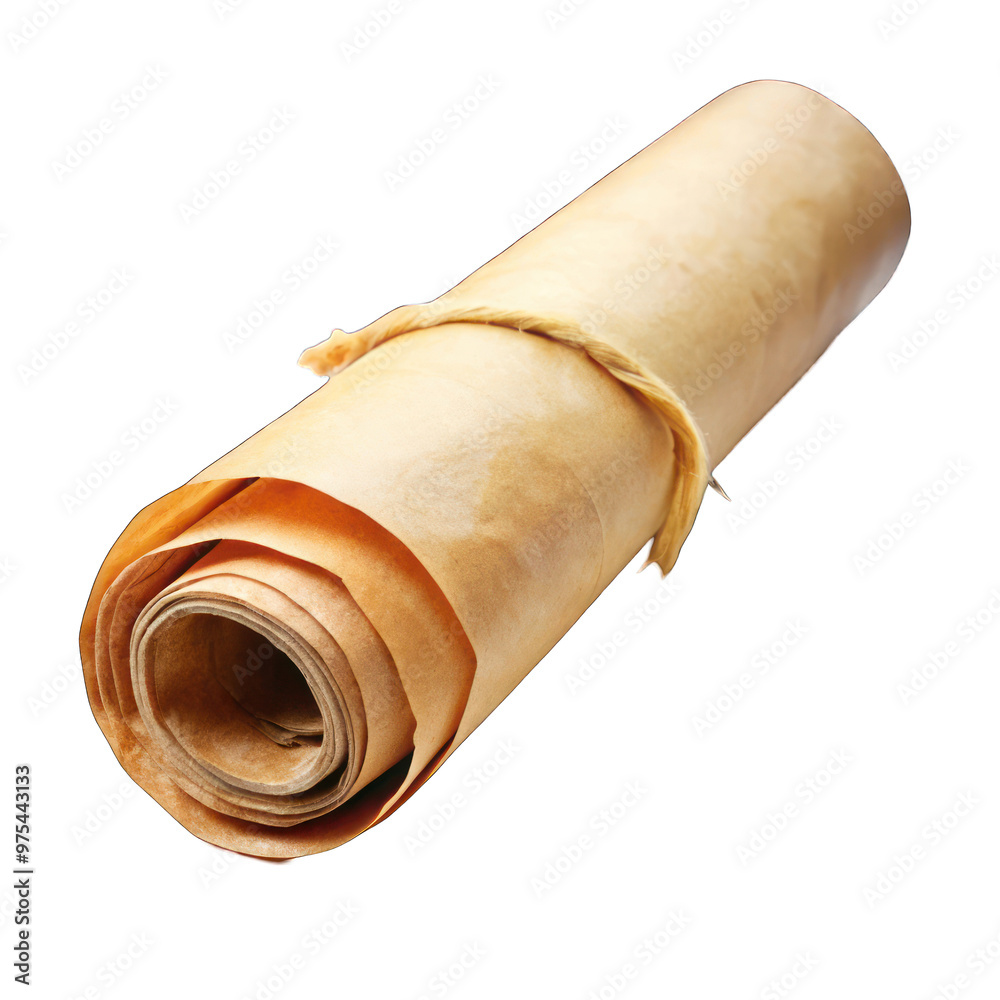 Old rolled up paper isolated on transparent background Old rolled up paper isolated on transparent background