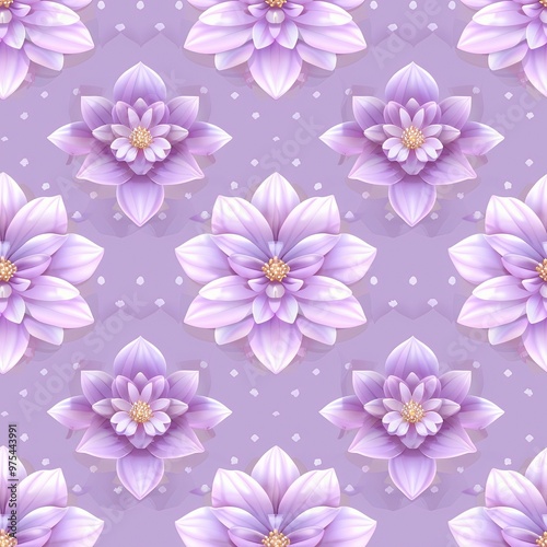 Seamless pattern of purple flowers