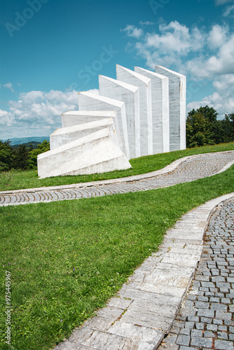 Beautiful shot of the Kadinjaca Memorial Complex in Serbia photo