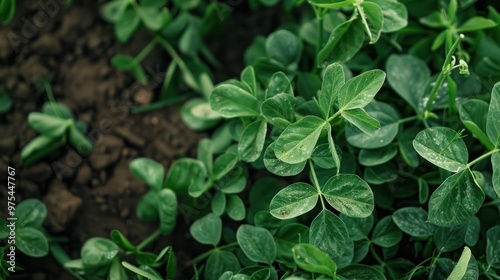 Close-Up of Green Pea Plants