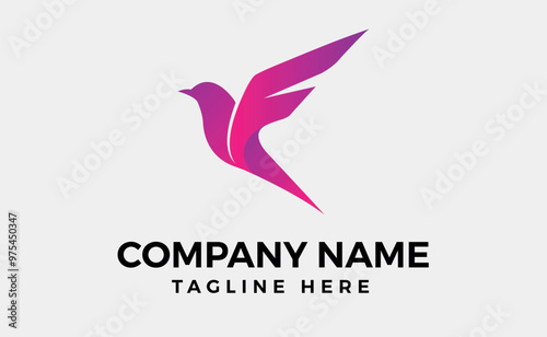Creative initial letter F with Humming bird logo template editable vector illustration.