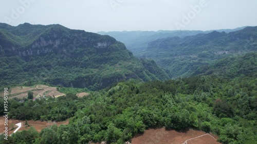 Aerial photography of the natural scenery of the Yichang Three Gorges Waterfall photo