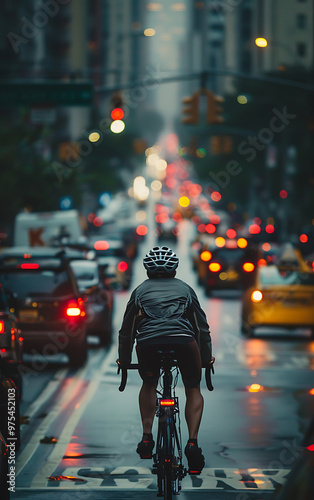 Urban Cyclist Maneuvering Through City Traffic with Skill and Caution