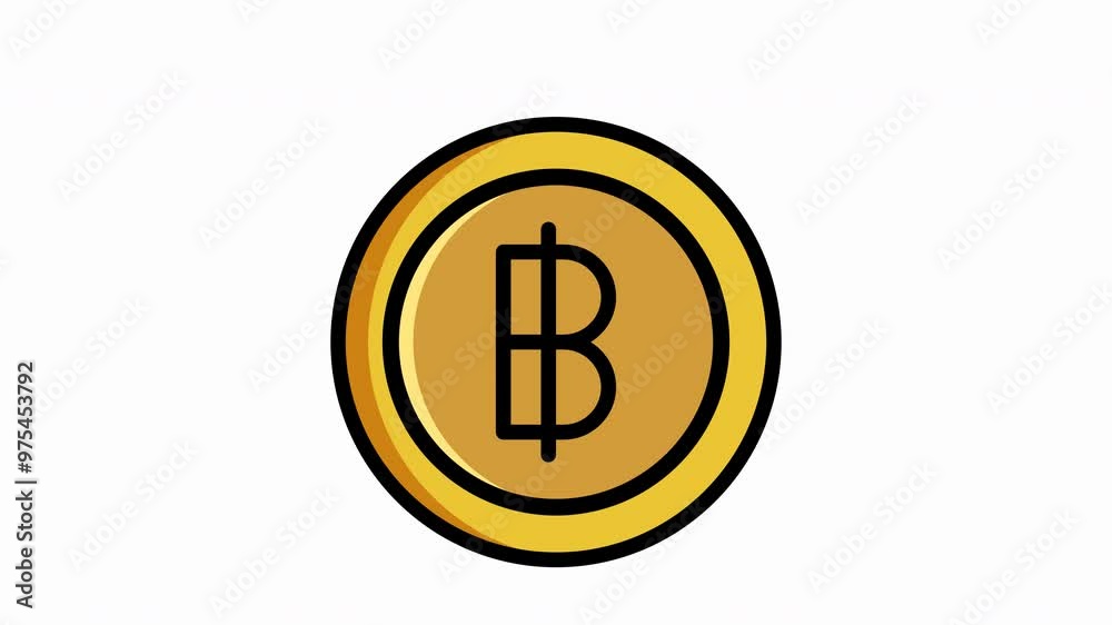 animated gold coin featuring thai money symbol, ideal for financial concepts, currency exchange, Thailand, thai, economics, investment, banking, and savings.
animated gold coin featuring thai money symbol, ideal for financial concepts, currency exchange, Thailand, thai, economics, investment, banking, and savings.