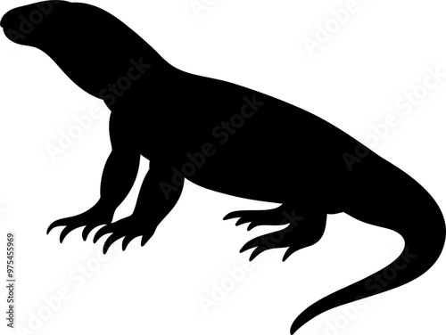 Komodo Dragon Animal Wildlife Silhouette