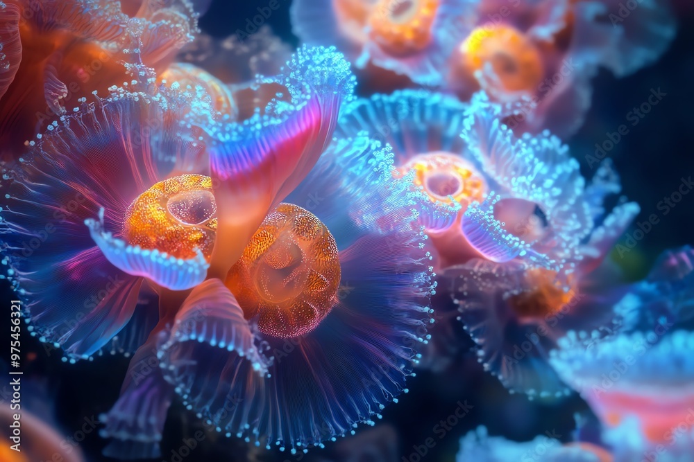 A mesmerizing underwater scene showcasing vibrant marine life A mesmerizing underwater scene showcasing vibrant marine life