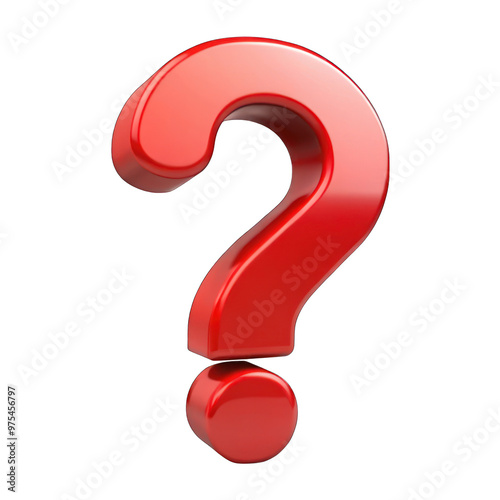 Red question mark isolated on transparent background