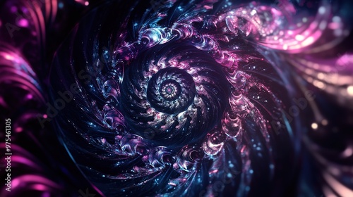 GLSL and P5.js Spiral Art with a Midnight Gospel Style. This image combines dynamic spiral patterns created with GLSL and P5.js technologies, infused with the unique and surreal artistic style reminis photo