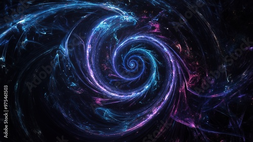 GLSL and P5.js Spiral Art with a Midnight Gospel Style. This image combines dynamic spiral patterns created with GLSL and P5.js technologies, infused with the unique and surreal artistic style reminis photo