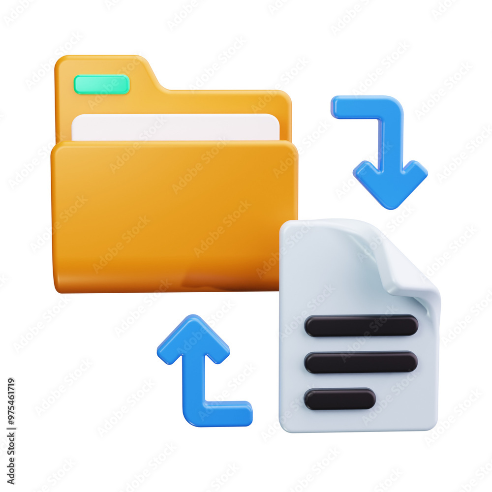 file transfer 3d Render Icons