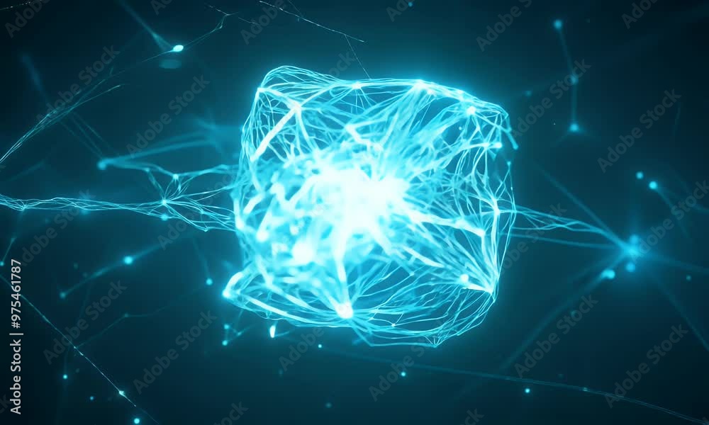 Abstract Glowing Network: Technology, Innovation, and the Future