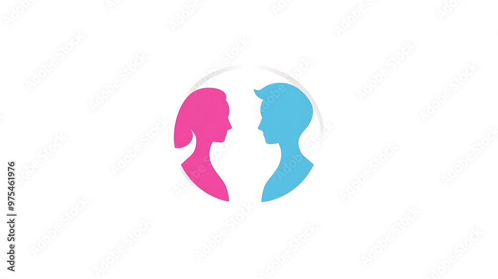Gender Equality Vector Logo Design with Male and Female Symbols in Pink ...