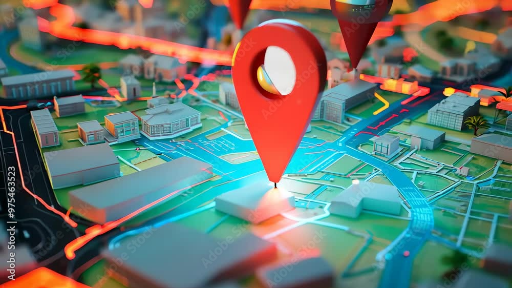 Smartphone 3D Map pins, GPS, navigator pin checking points, 3D World Map icon, technology and application mobile smart phone with mobile, delivery tracking, transportation, travel