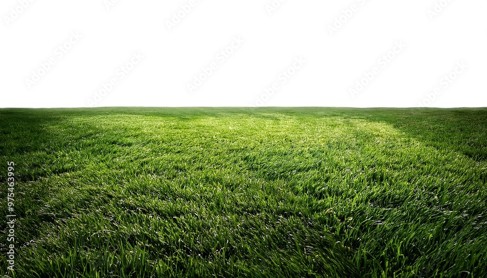 Obraz premium green grass field meadow, white background cut out