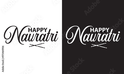 Happy Navratri. Vector typography set for banner design. Festival of India. Illustration of Navratri with beautiful calligraphy.