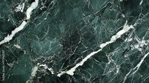 Dark Green Marble with Intricate White Veins