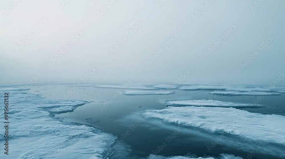 Fototapeta premium Frozen Arctic Landscape with Mist