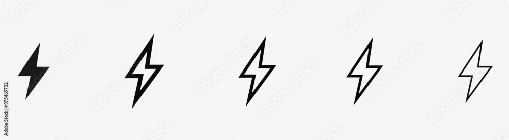 Lightning set, electric icon vector. power icon. energy sign