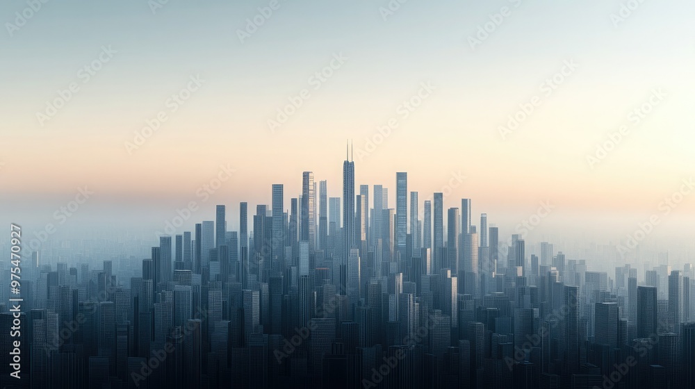 Aerial view of a sprawling city skyline at dawn, showcasing modern architecture and tranquil lighting against a clear sky. Aerial view of a sprawling city skyline at dawn, showcasing modern architecture and tranquil lighting against a clear sky.