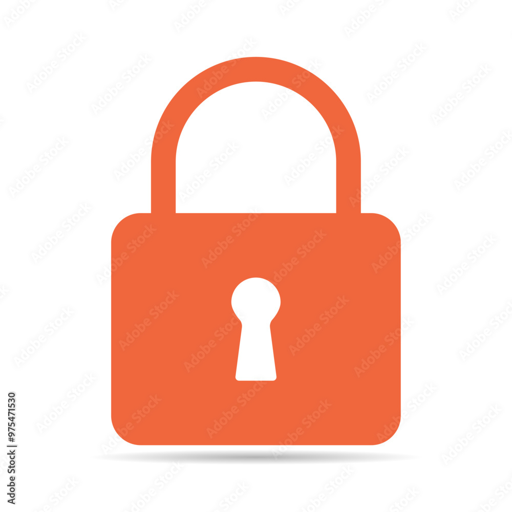 Lock classic design shadow icon, keyhole web button shape, secure vector illustration Lock classic design shadow icon, keyhole web button shape, secure vector illustration