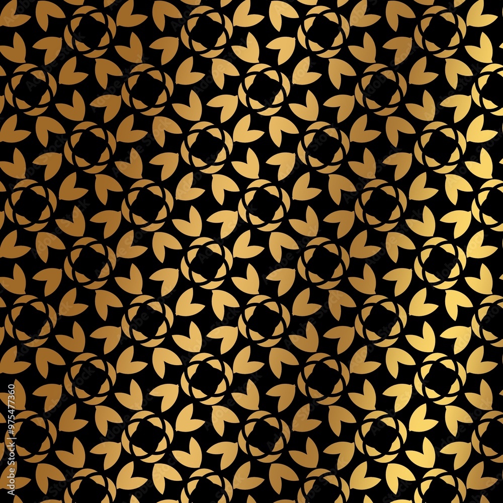 Islamic seamless pattern black gold background Islamic seamless pattern black gold background