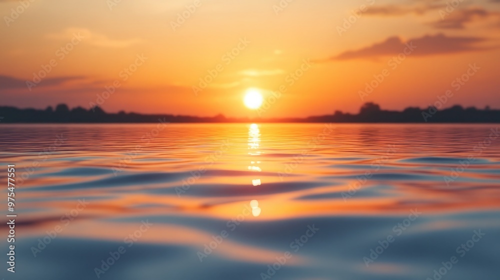 Obraz premium A Beautiful Blurred Sunset Over Water Creating a Warm and Serene Atmosphere Perfect for Relaxation or Meditation