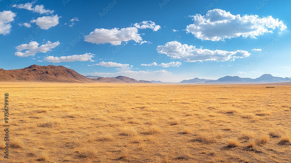 Fototapeta premium Landscape in the desert with blue sky.