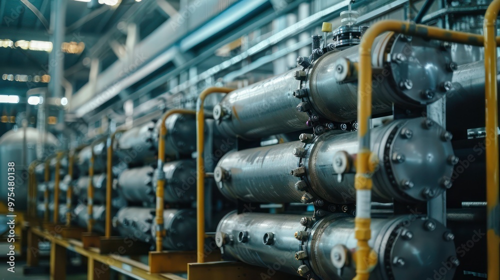 Utilizing Heat Exchanger Coils for Gas Liquefaction in Industrial Liquid Nitrogen Tanks. Concept Gas Liquefaction, Liquid Nitrogen, Heat Exchanger Coils, Industrial Tanks, Utilization. Utilizing Heat Exchanger Coils for Gas Liquefaction in Industrial Liquid Nitrogen Tanks. Concept Gas Liquefaction, Liquid Nitrogen, Heat Exchanger Coils, Industrial Tanks, Utilization.