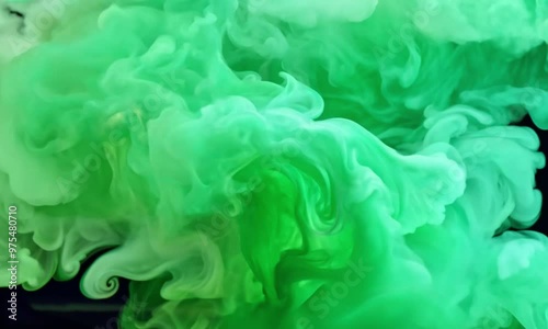 abstract green smoke spreads around the background