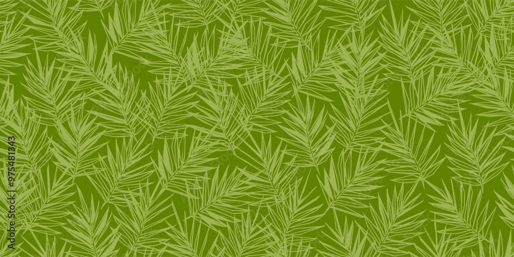 Abstract seamless geometric background with green leaves. Stock vector illustration for textile or wrapping paper. Abstract seamless geometric background with green leaves. Stock vector illustration for textile or wrapping paper.