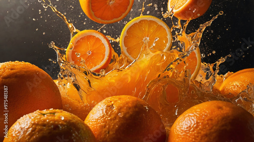 Fresh slices of orange fruit, generative ai