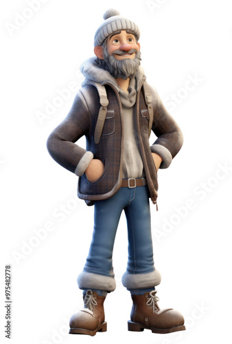 PNG Cartoon winter coat white background.