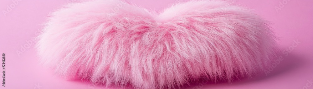 Fototapeta premium Pink Fur Heart Shape, Pink, Heart, Texture