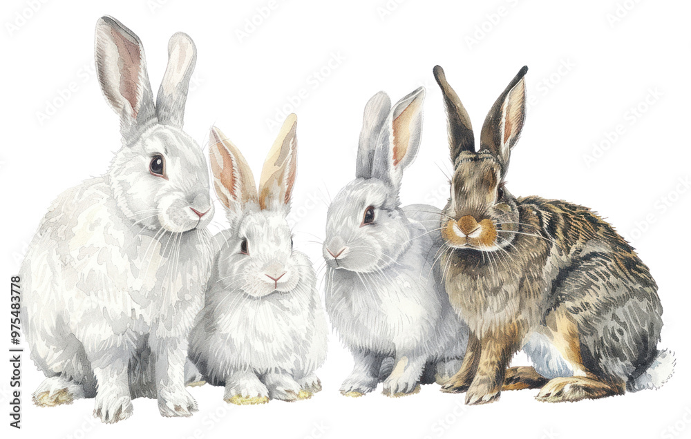 PNG Bunny family bunnies illustration rabbits.