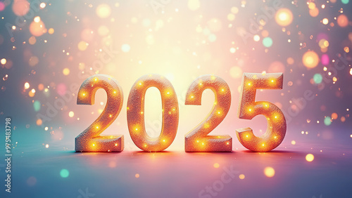 Happy new year 2025 with copy space