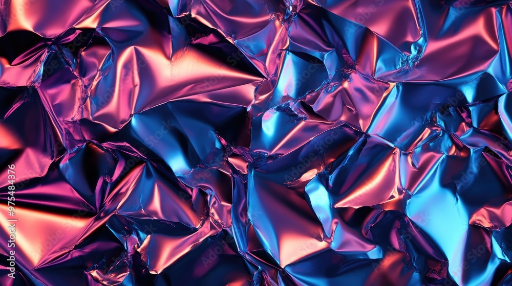 A detailed shot of crumpled foil paper with sharp edges and reflective, metallic texture creating abstract patterns. A detailed shot of crumpled foil paper with sharp edges and reflective, metallic texture creating abstract patterns.
