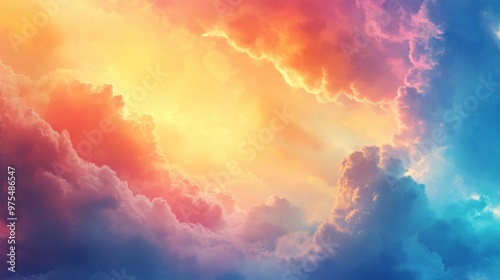 Colorful Sky and Clouds Forming Abstract Landscape