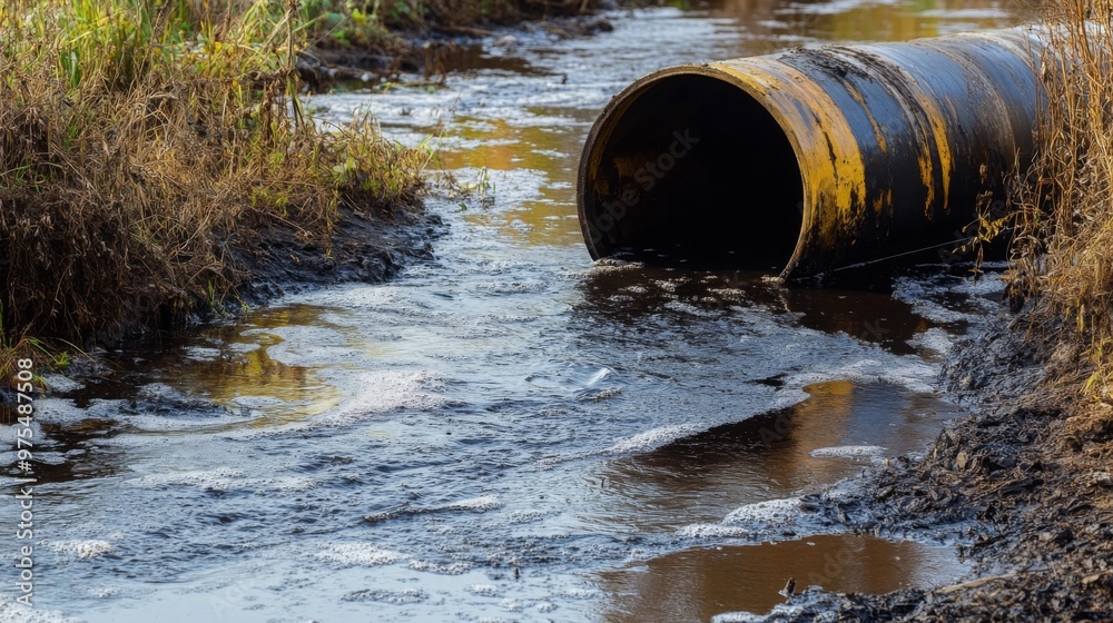 Chemical Spillage into River from Industrial Drainage Chemical Spillage into River from Industrial Drainage