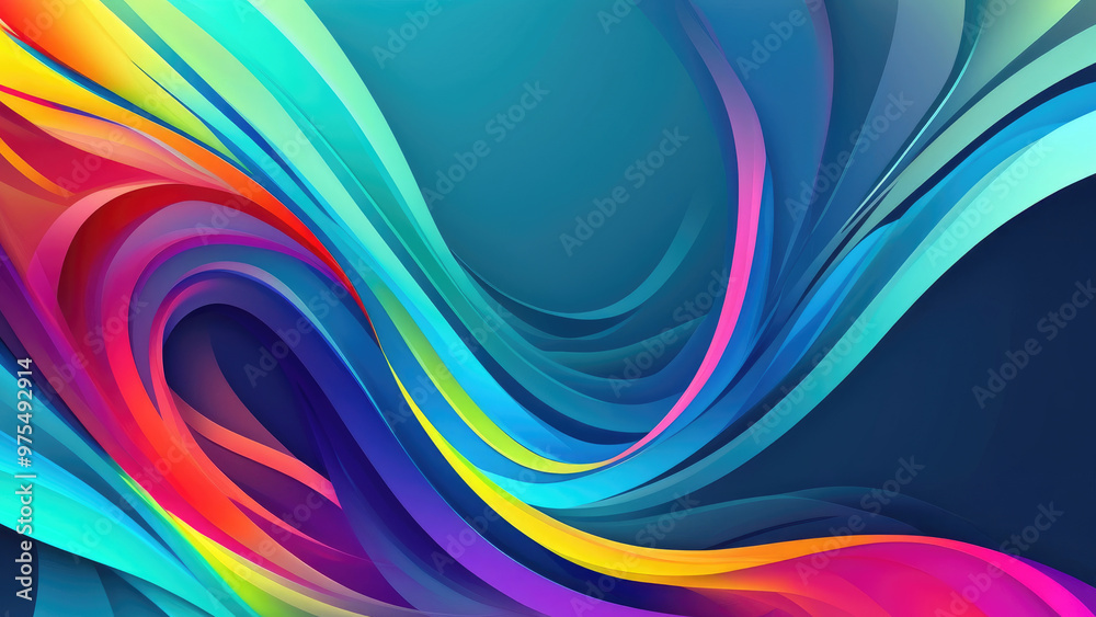 Fototapeta premium Abstract Pattern with Smooth Color Gradient Transitions: Deep Blue, Teal, and Purple