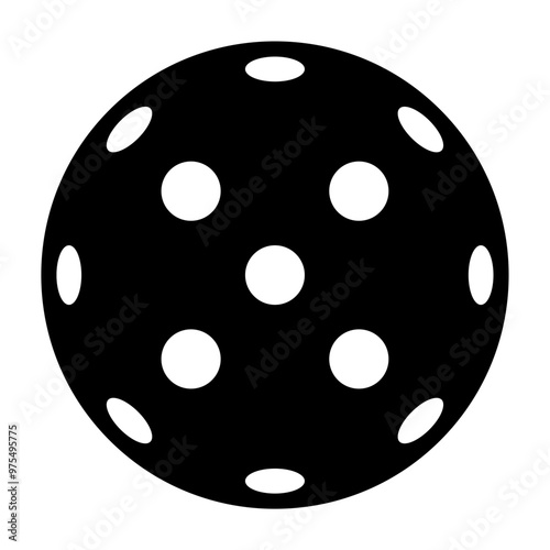 Pickleball racket sport, indoor ball paddle icon, web flat symbol vector illustration