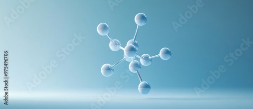 Fototapeta Naklejka Na Ścianę i Meble -  elegant molecular structure of a single amino acid rendered in bold minimalist lines the design floats against a clean background embodying scientific precision with artistic flair
