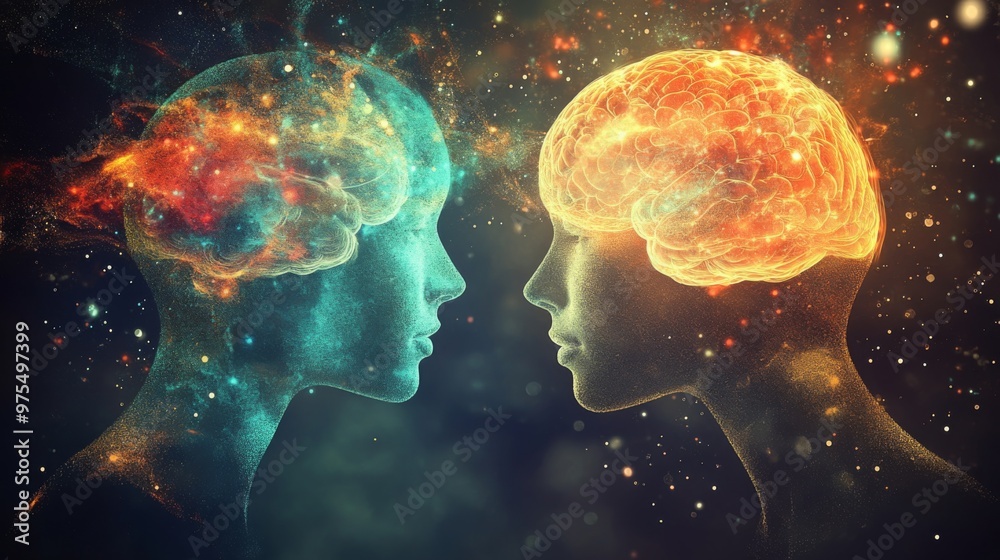Emotional intelligence and communication skills concept. Thinking process, mind thinking, creative thoughts, Intellectual brain skills. Emotional intelligence and communication skills concept. Thinking process, mind thinking, creative thoughts, Intellectual brain skills.