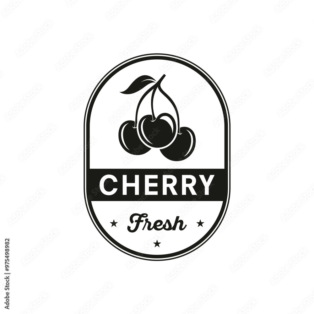 Obraz premium Cherry Fruit logo vector template illustration design