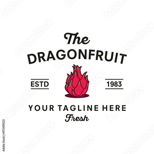 dragon fruit logo design vector illustration