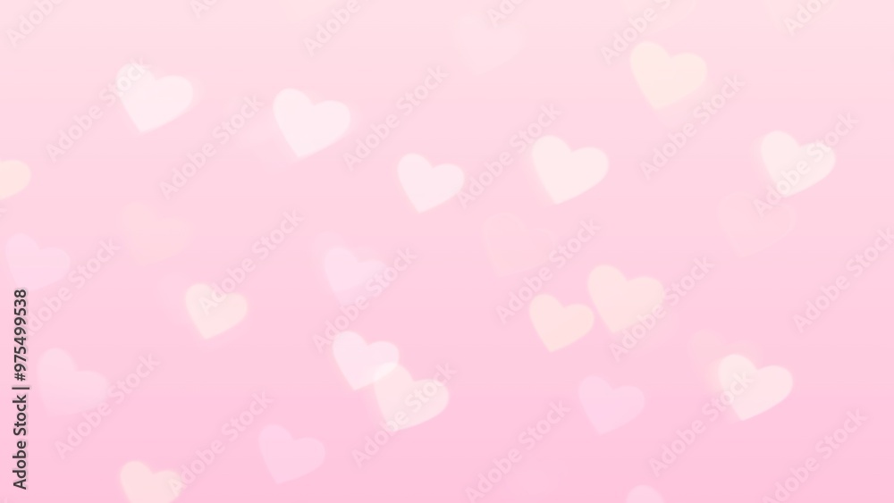 pink rose gold heart pattern valentine background. Abstract bokeh Blurred pink tone lights. textured colorful background desktop. light texture dark rose gold gradient background