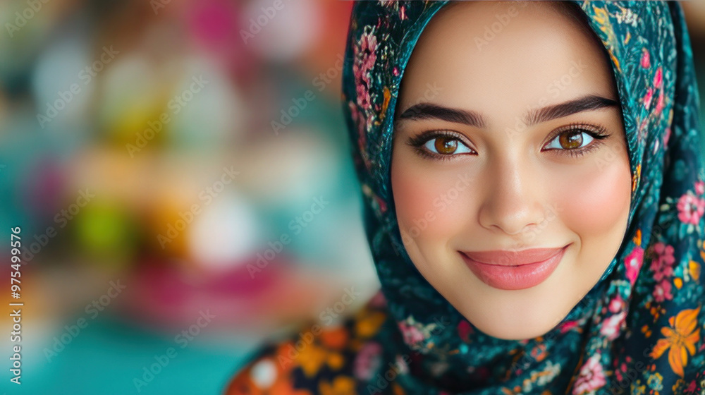 A Muslim woman confidently celebrates with her family, her smile and hijab reflecting cultural heritage and unity. A Muslim woman confidently celebrates with her family, her smile and hijab reflecting cultural heritage and unity.